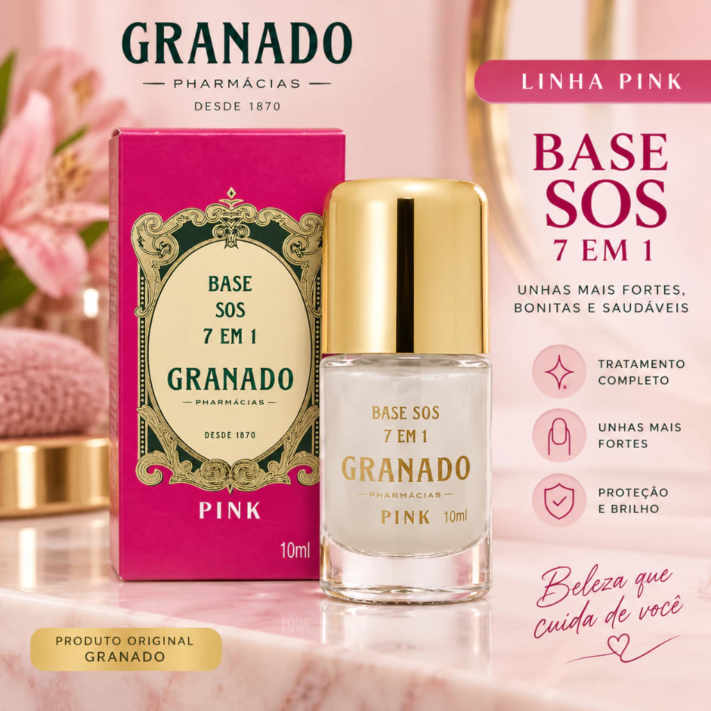 Granado Base Esmalte SOS 7 em 1 Fortalecedora Pink 10ml