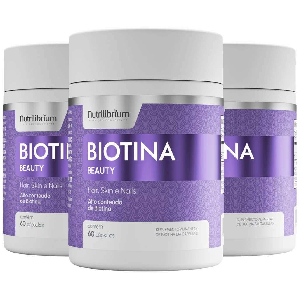 Nutrilibrium Biotina Beauty Premium, Kit com 3 potes (180 cápsulas)